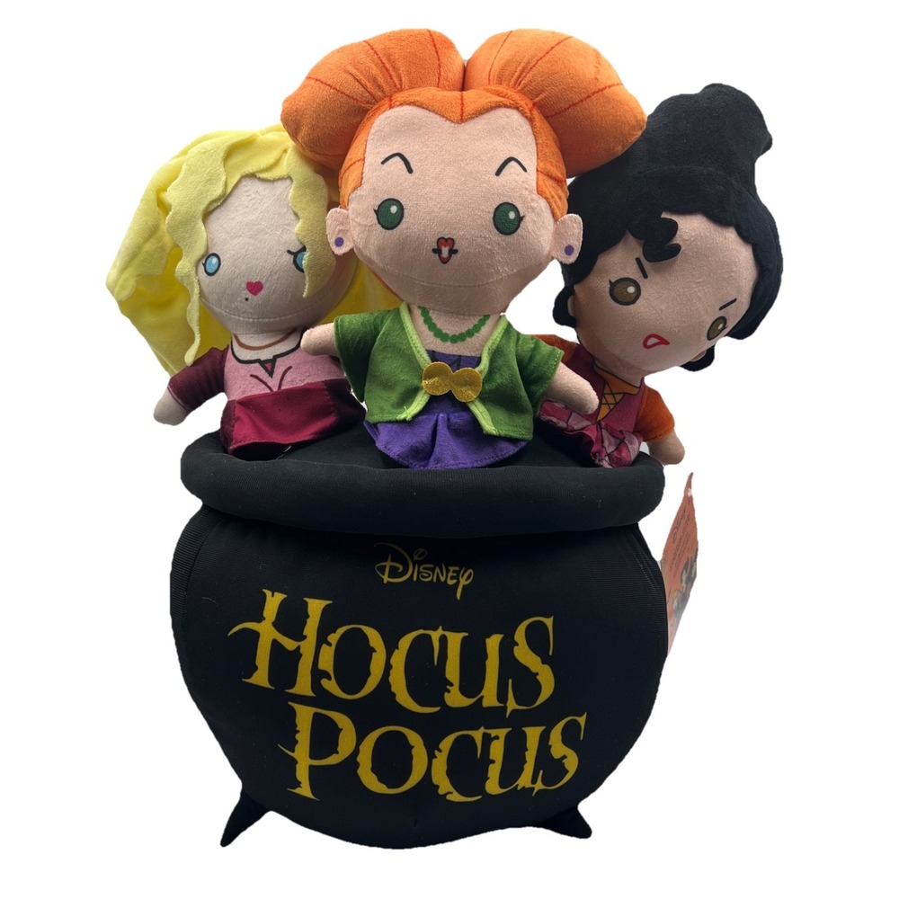 Disney Hocus Pocus Sanderson Sisters Cauldron Plush Greeter Large 17" Halloween